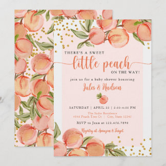 Sweet Little Peach Baby Shower Invitation