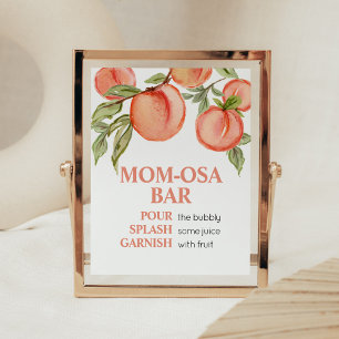 Sweet Little Peach Baby Shower Mom Osa Bar Poster