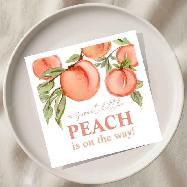 Sweet Little Peach Baby Shower  Napkin (Creator Uploaded)