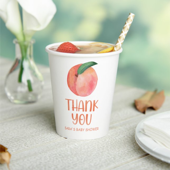 Sweet Little Peach baby shower Paper Cups (Insitu)