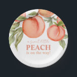 Sweet Little Peach Baby Shower  Paper Plate<br><div class="desc">Make your Girl baby shower extra special with these delightful round paper plates! Sturdy yet stylish,  these plates are perfect for serving delicious bites while complementing your theme in the most adorable way.

BS796</div>
