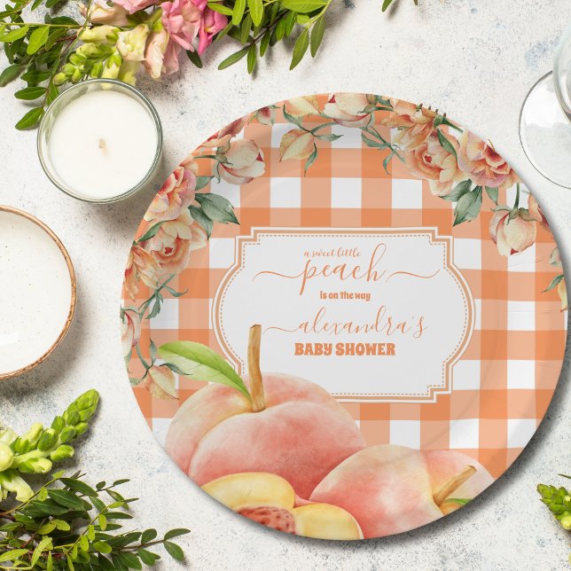 Sweet Little Peach Baby Shower Paper Plate (Creator Uploaded)