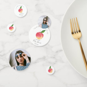 Sweet Little Peach Baby Shower Photo Confetti