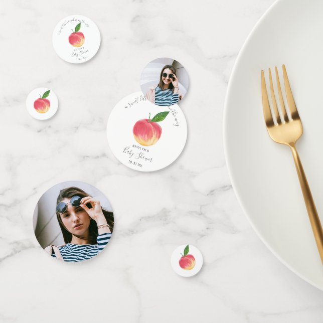 Sweet Little Peach Baby Shower Photo Confetti (Group)