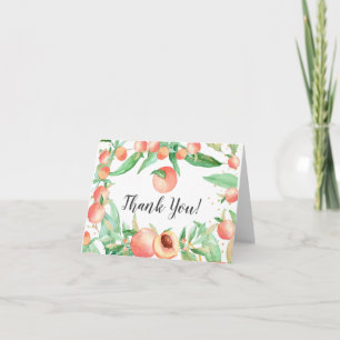 Sweet Little Peach Baby Shower Thank You Note Card