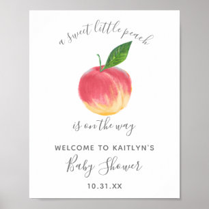 Sweet Little Peach Baby Shower Welcome Sign