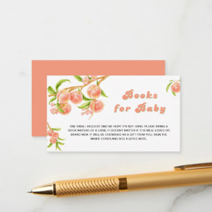 Sweet Little Peach Books for Baby Baby Shower Enclosure Card