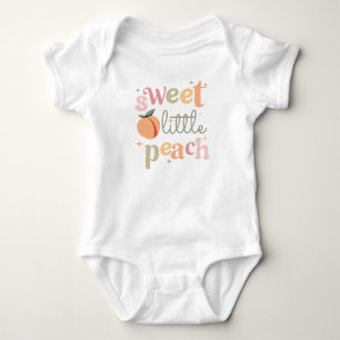 Sweet little Peach, Cute Funny Peach Theme Baby Bodysuit