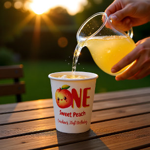  Sweet Little Peach First Birthday Paper Cups