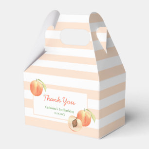 Sweet Little Peach Stripes Girl Birthday Favor Box