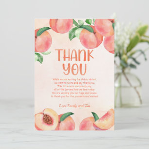 Sweet Little Peach Thank you card