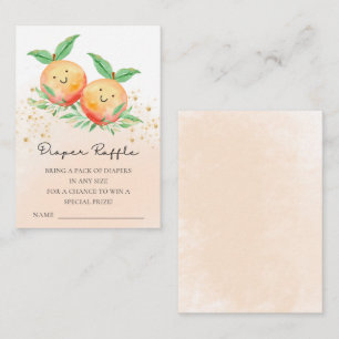 Sweet Little Peaches Baby Shower Diaper Raffle  Enclosure Card