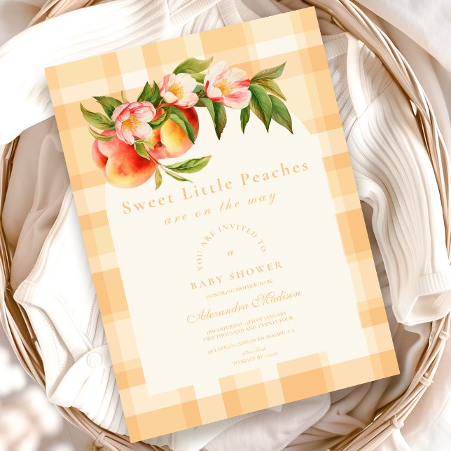 Sweet Little Peaches  Baby Shower Invitation (Creator Uploaded)