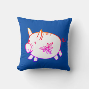 Sweet Little Piggy / Bank Throw Pillow