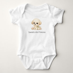 Sweet Little Princess Chibi Toy Poodle Puppy Dog Baby Bodysuit