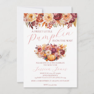 Sweet Little Pumpkin Autumn Baby Shower Invitation
