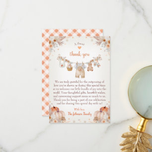 Sweet Little Pumpkin Autumn Baby Shower  Thank You Card