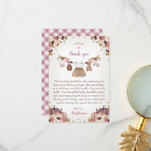 Sweet Little Pumpkin Autumn Baby Shower  Thank You Card