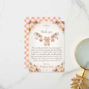 Sweet Little Pumpkin Autumn Baby Shower Thank You Card