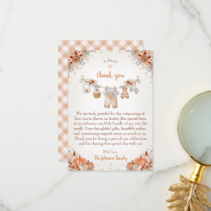 Sweet Little Pumpkin Autumn Baby Shower  Thank You Card