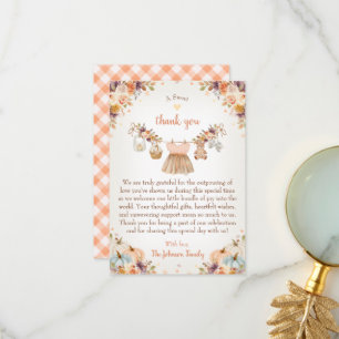Sweet Little Pumpkin Autumn Baby Shower Thank You Card