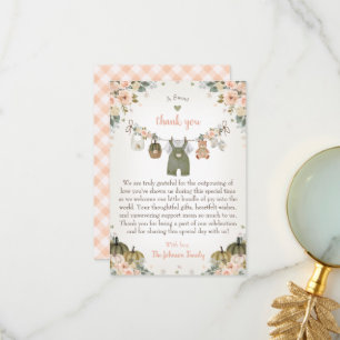 Sweet Little Pumpkin Autumn Baby Shower  Thank You Card