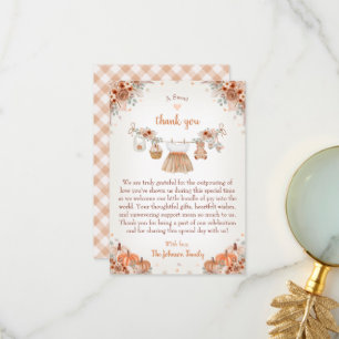 Sweet Little Pumpkin Autumn Baby Shower  Thank You Card