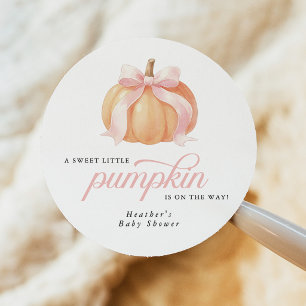 Sweet Little Pumpkin Baby Shower Classic Round Sticker