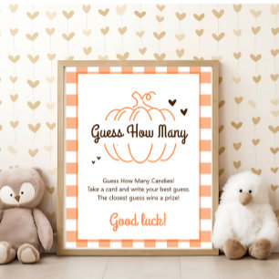Sweet Little Pumpkin Baby Shower Guess Game SIgn