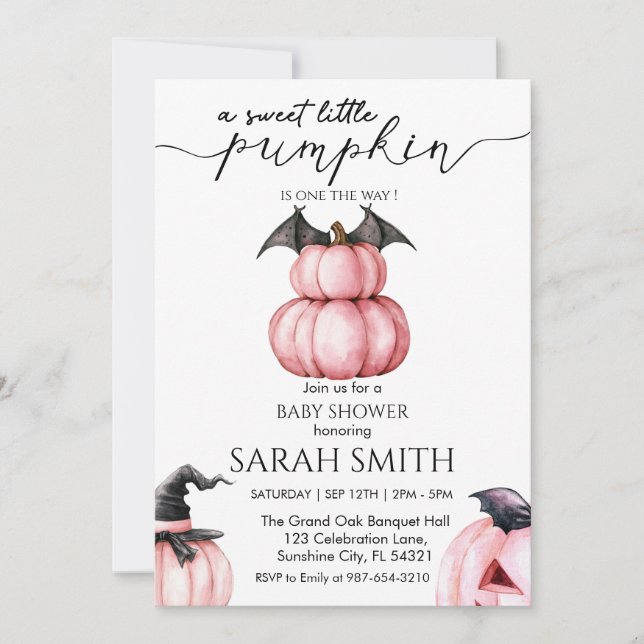  Sweet  Little Pumpkin Baby Shower Invitation (Front)