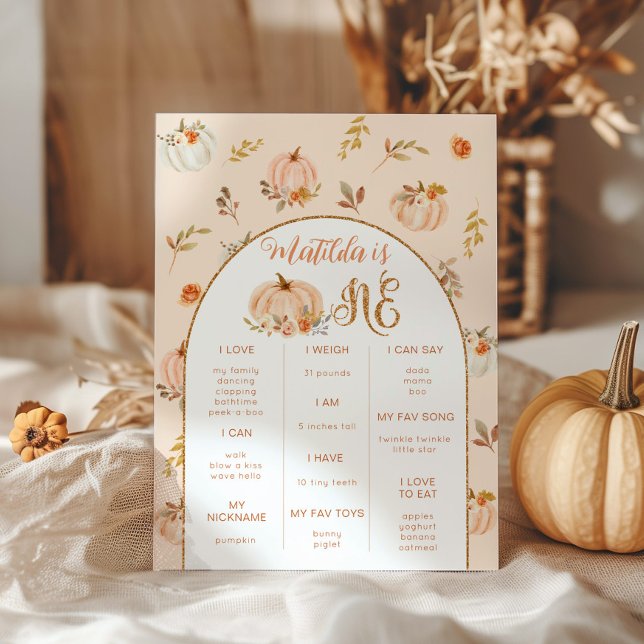 Sweet Little pumpkin birthday party milestone Poster (Creator Uploaded)