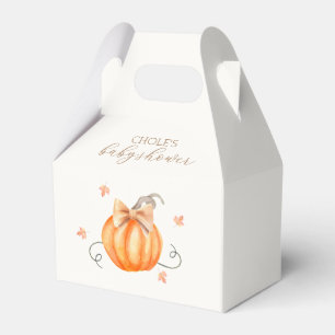 Sweet Little Pumpkin Bow Fall Baby Shower Favor Box