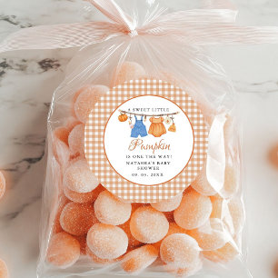 Sweet Little Pumpkin Fall baby shower Classic Round Sticker