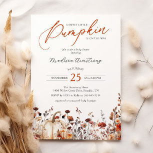 Sweet Little Pumpkin Fall Baby Shower Invitation
