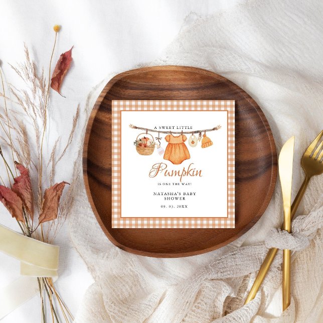 Sweet Little Pumpkin Fall baby shower Napkin (Creator Uploaded)