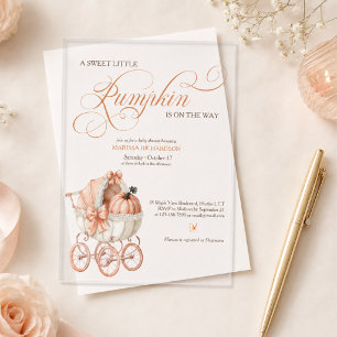 Sweet Little Pumpkin on the Way Baby Shower Acrylic Invitations