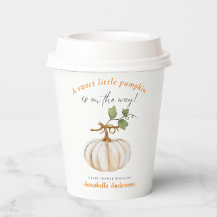 Sweet little Pumpkin on the way Baby Shower Paper Cups