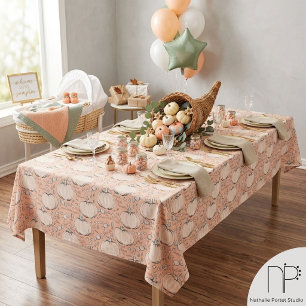 Sweet Little Pumpkin Pastel Halloween Tablecloth