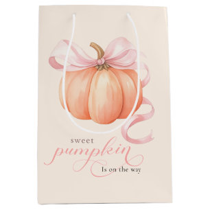 Sweet Little pumpkin pink bow is on the way Medium Gift Bag