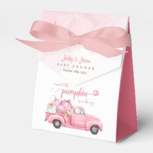 Sweet Little Pumpkin Pink Girl Baby Shower Favor Box