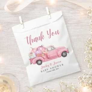 Sweet Little Pumpkin Pink Girl Baby Shower Favour Bag