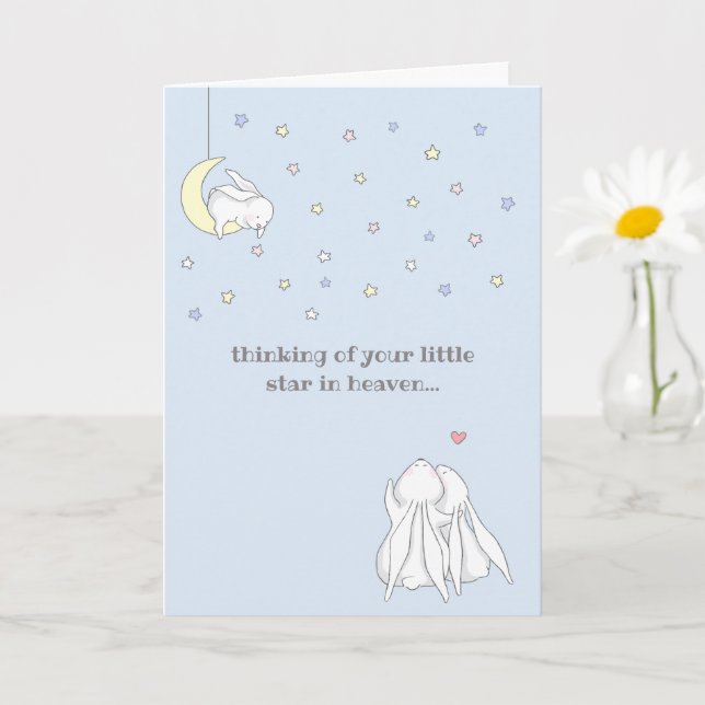 Sweet Little Star in Heaven Loss of Child Sympathy Card (Small Plant)