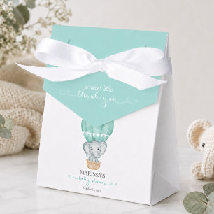Sweet Little Thank You Green Elephant Baby Shower Favor Box
