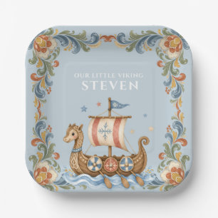 Sweet Little Viking Baby Shower Paper Plate
