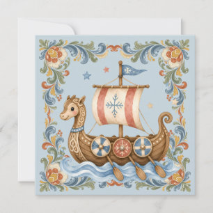 Sweet Little Viking Baby Shower Thank You Card
