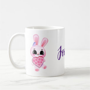sweet little white rabbit  coffee mug