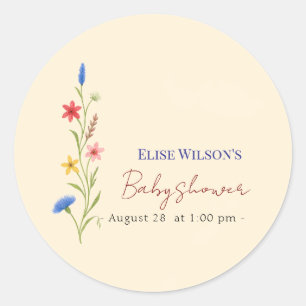 Sweet little wildflower is on the way classic round sticker