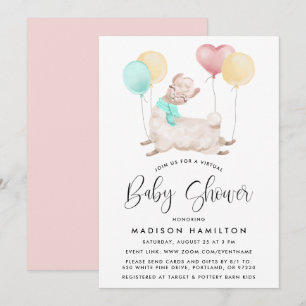 Sweet Llama Virtual Baby Shower Invitation