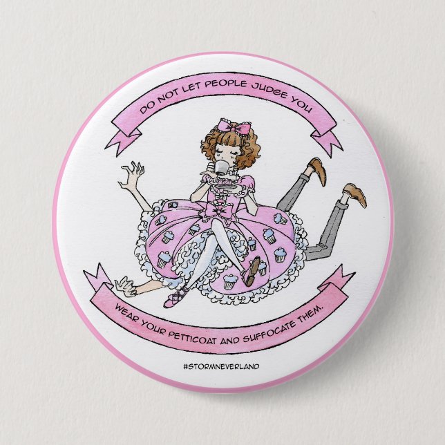Sweet Lolita Suffocate 3 Inch Round Button (Front)