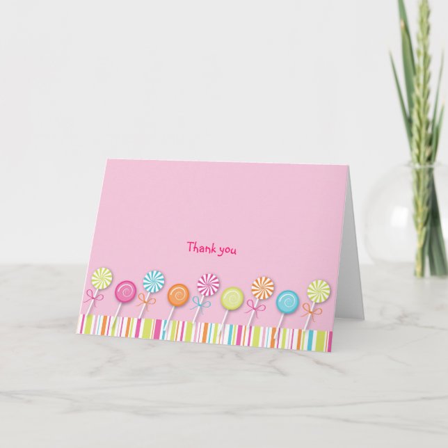 Sweet Lollipop Candy Merci Cartes de notes (Devant)